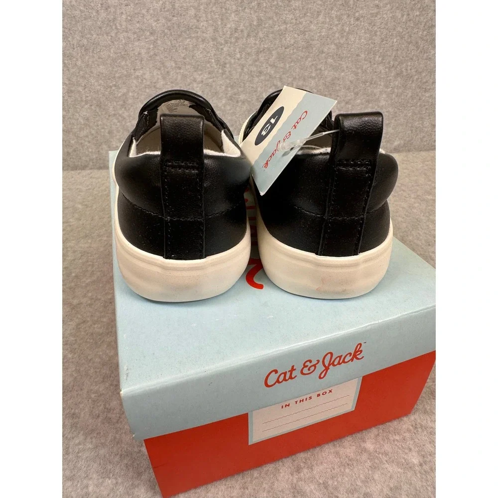 Cat & Jack Black Nellie‎ Sneakers Kids Size 13 Slip On Shoes